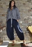 Nonni Gingham Poet Blouse Navy